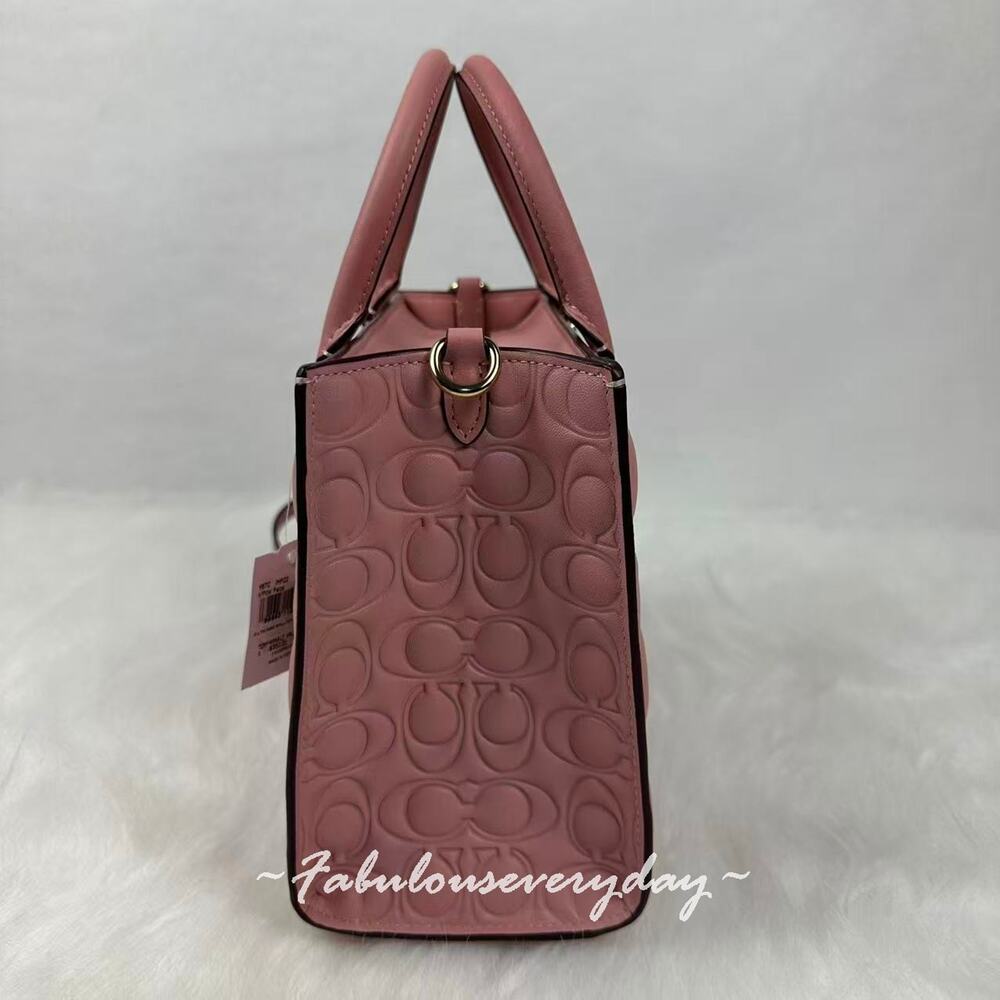 Coach Maggie Small Tote Bag Crossbody Signature Leather Gold/Pink Petal CY670 - Picture 2 of 5